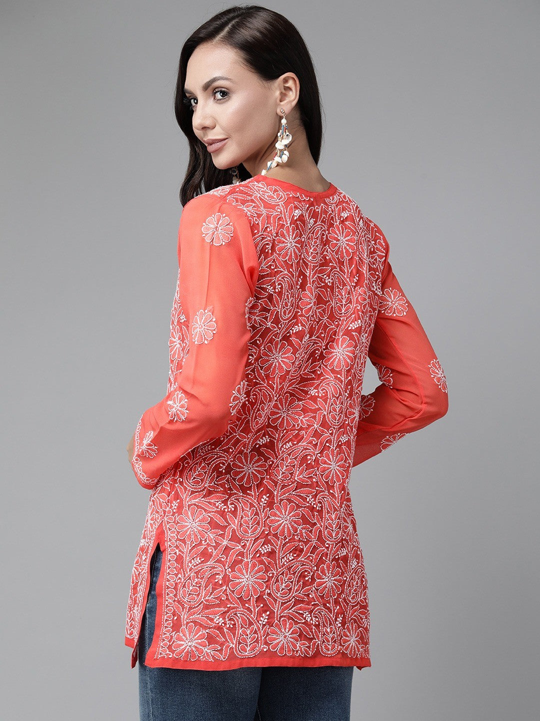 Rust-Straight-Chikan-Kurti-Only