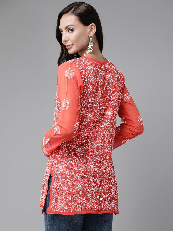 Rust-Straight-Chikan-Kurti-Only