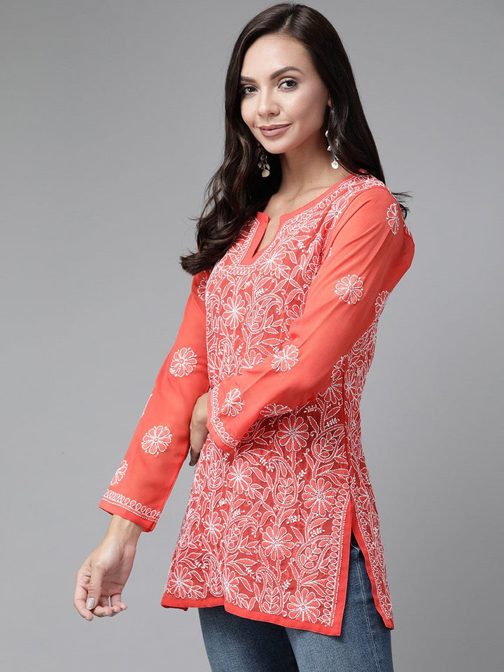 Rust-Straight-Chikan-Kurti-Only