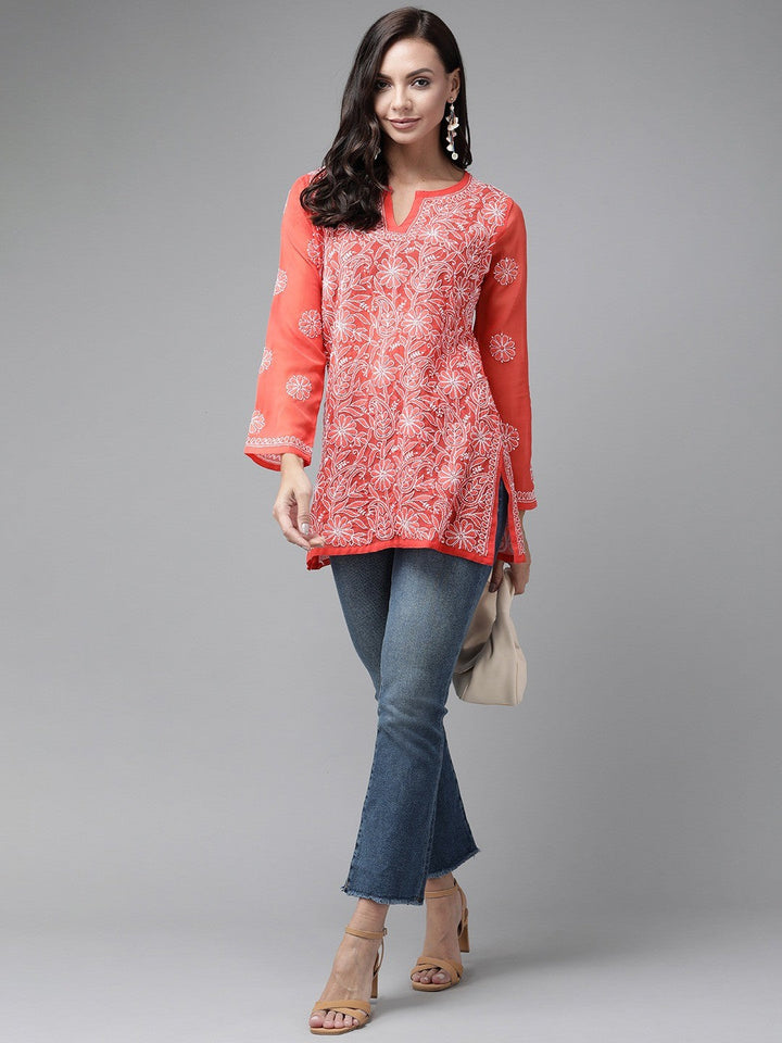 Rust-Straight-Chikan-Kurti-Only