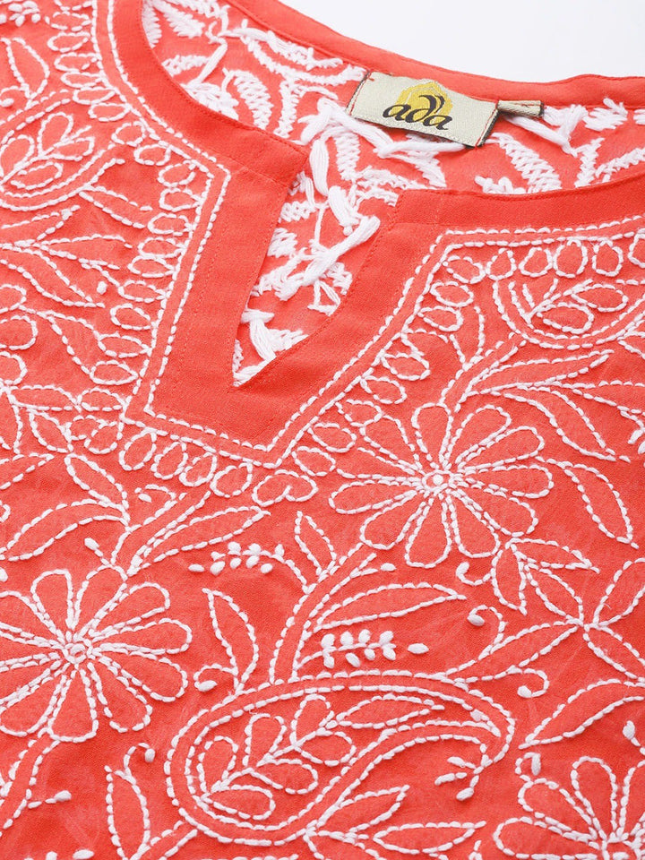 Rust-Straight-Chikan-Kurti-Only