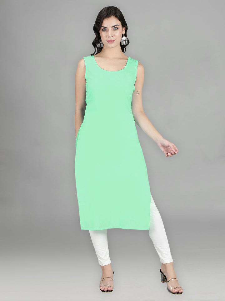Sea Green Cotton Long Slip for Chikankari Kurta