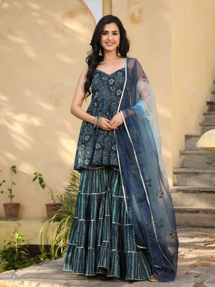 Spruce-Blue-Cotton-Sharara-Set-with-Dupatta