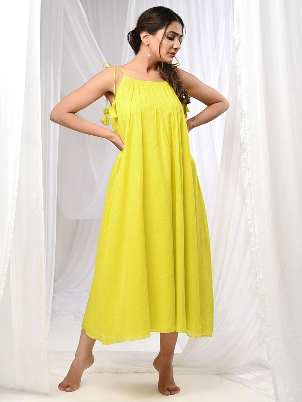 Summer-Halter-Anarkali-Set-In-Yellow