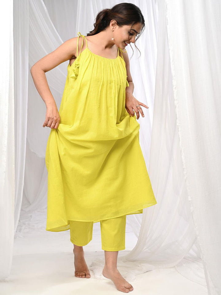 Summer-Halter-Anarkali-Set-In-Yellow