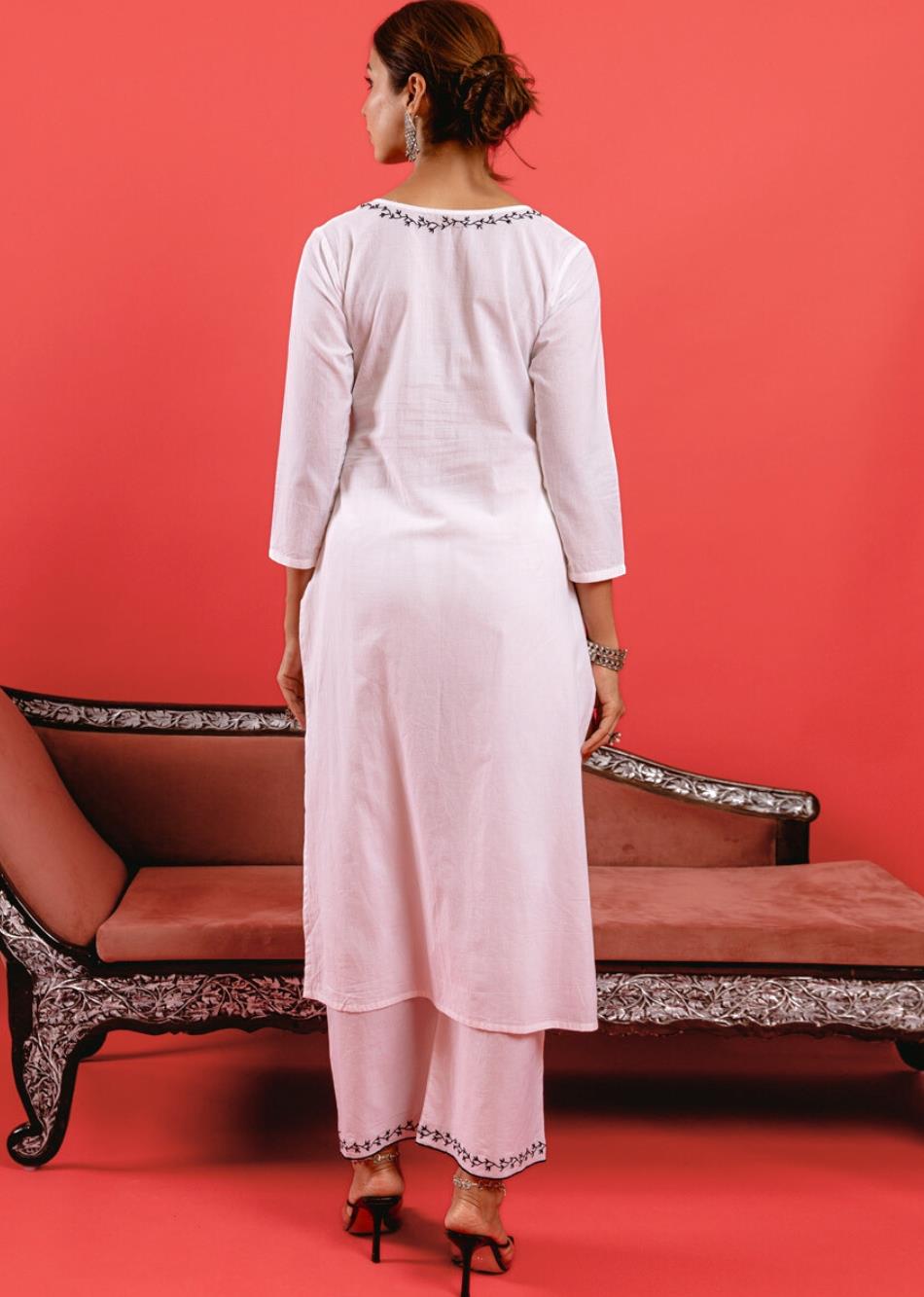 Swan Straight Kurta with Straight Pants & Dupatta