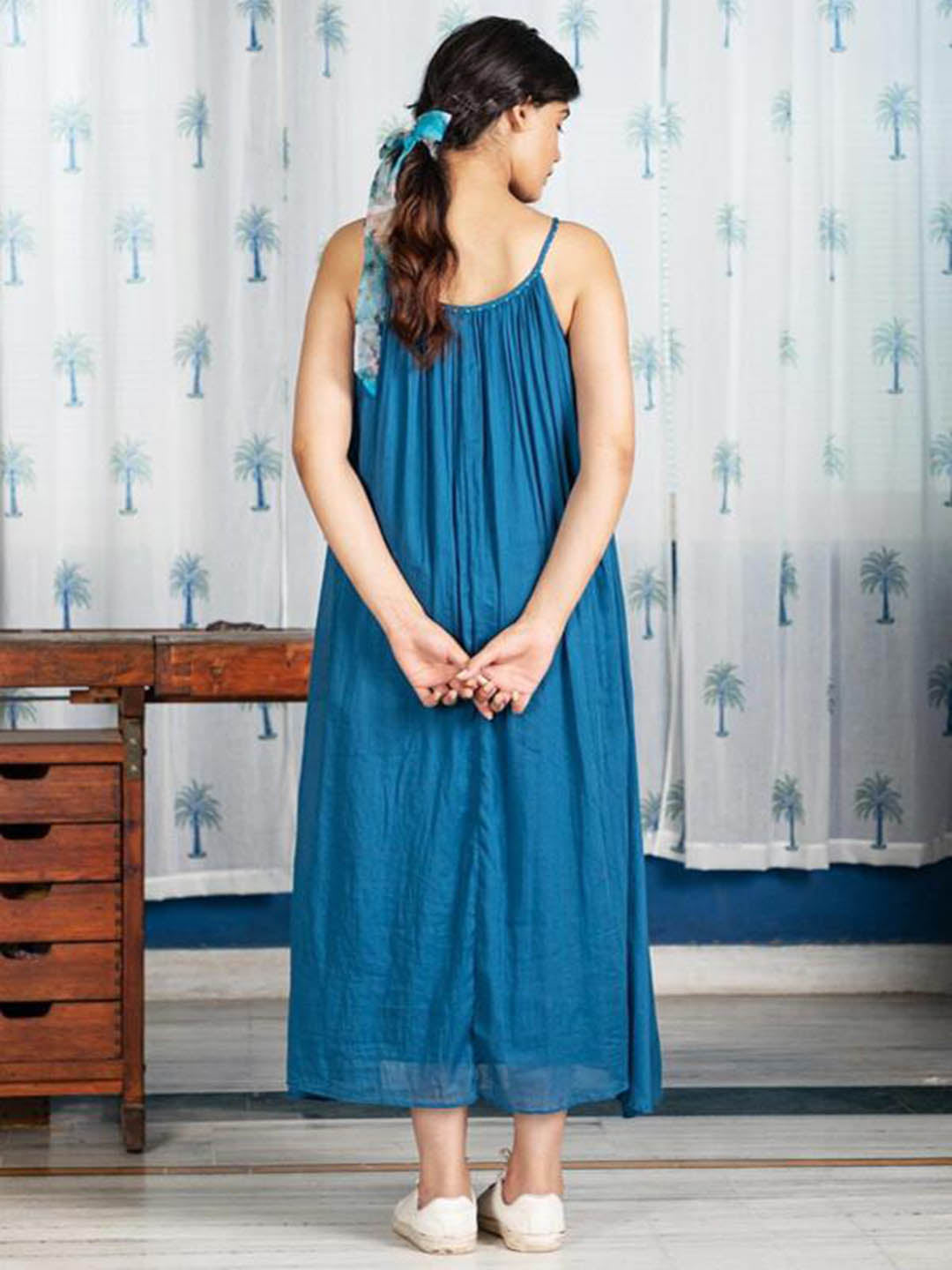 Teal-Blue-Mulmul-Dress