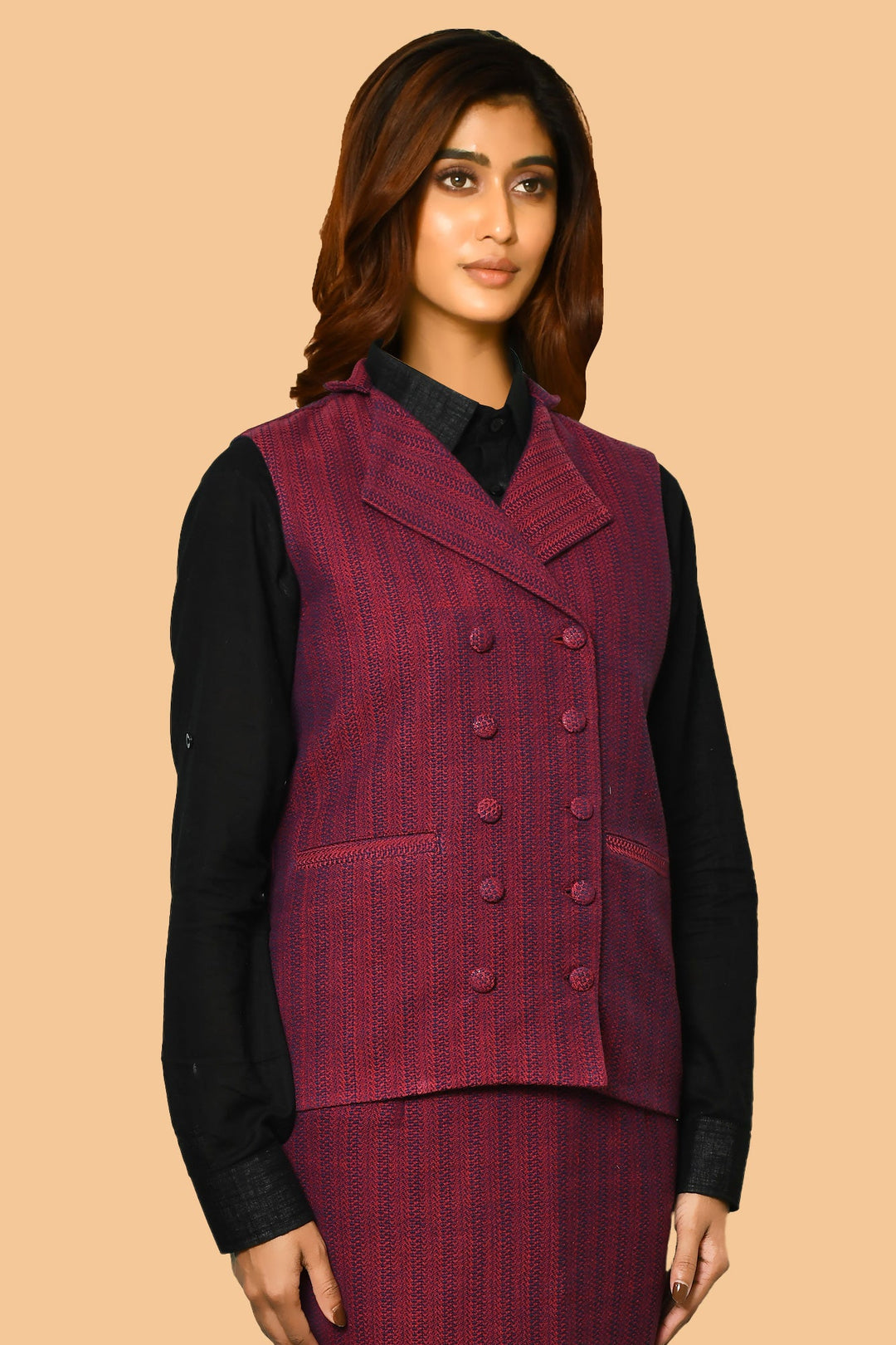 Trisha Handloom Pure Cotton Waist-Coat Jacket