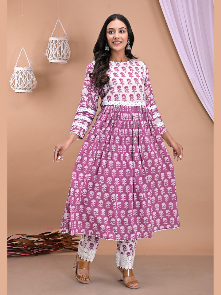 Mauve-Wine-Kurta-Pant-Set-ZereD001