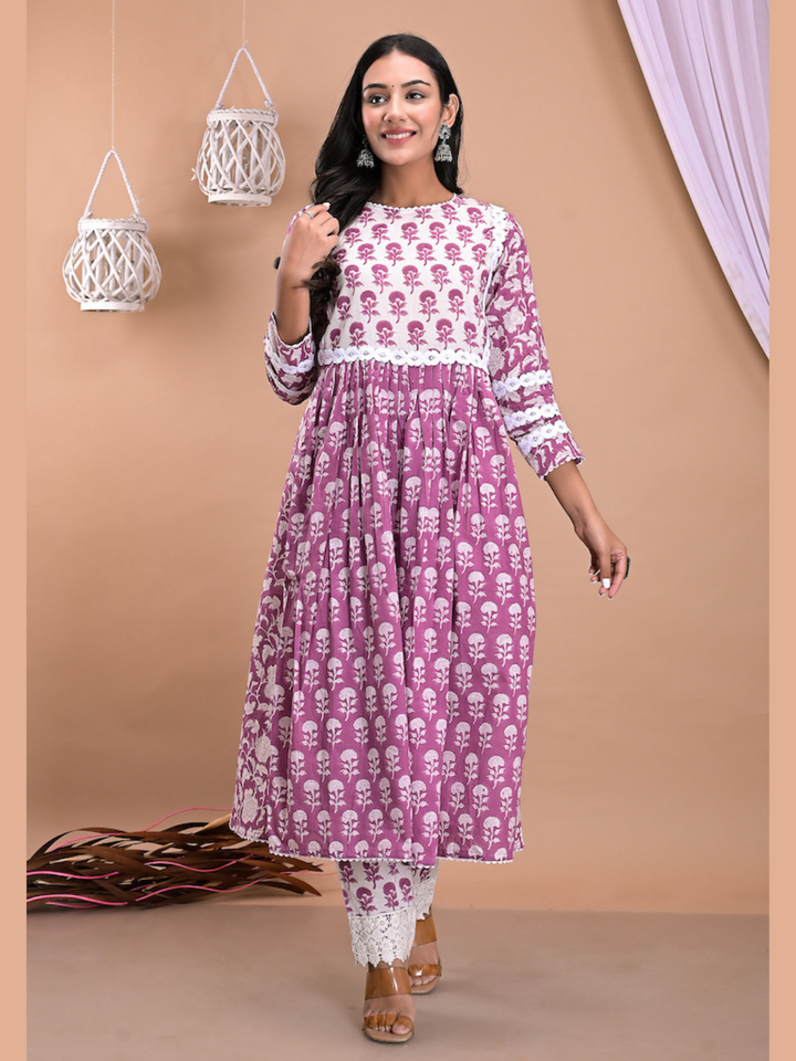 Mauve-Wine-Kurta-Pant-Set-ZereD001
