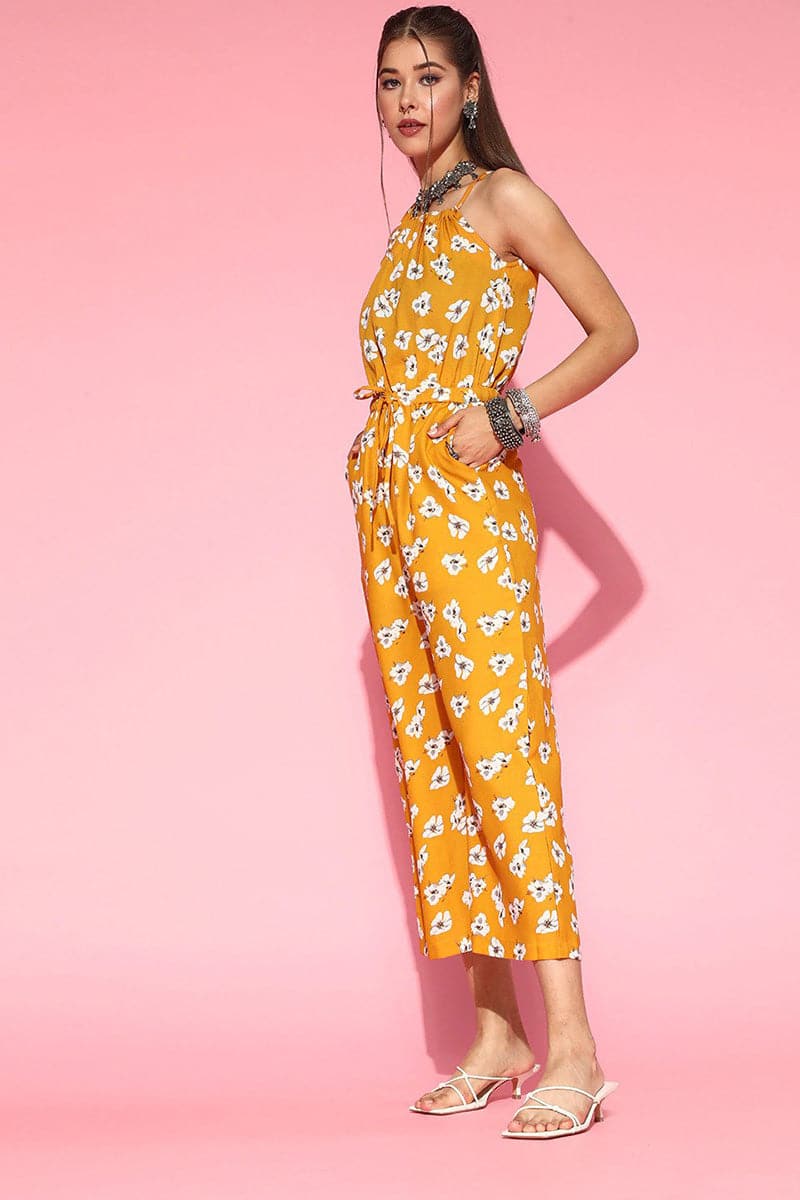 ZERESOUQ-Mustard-Polyester-Printed-Strappy-Jumpsuit
