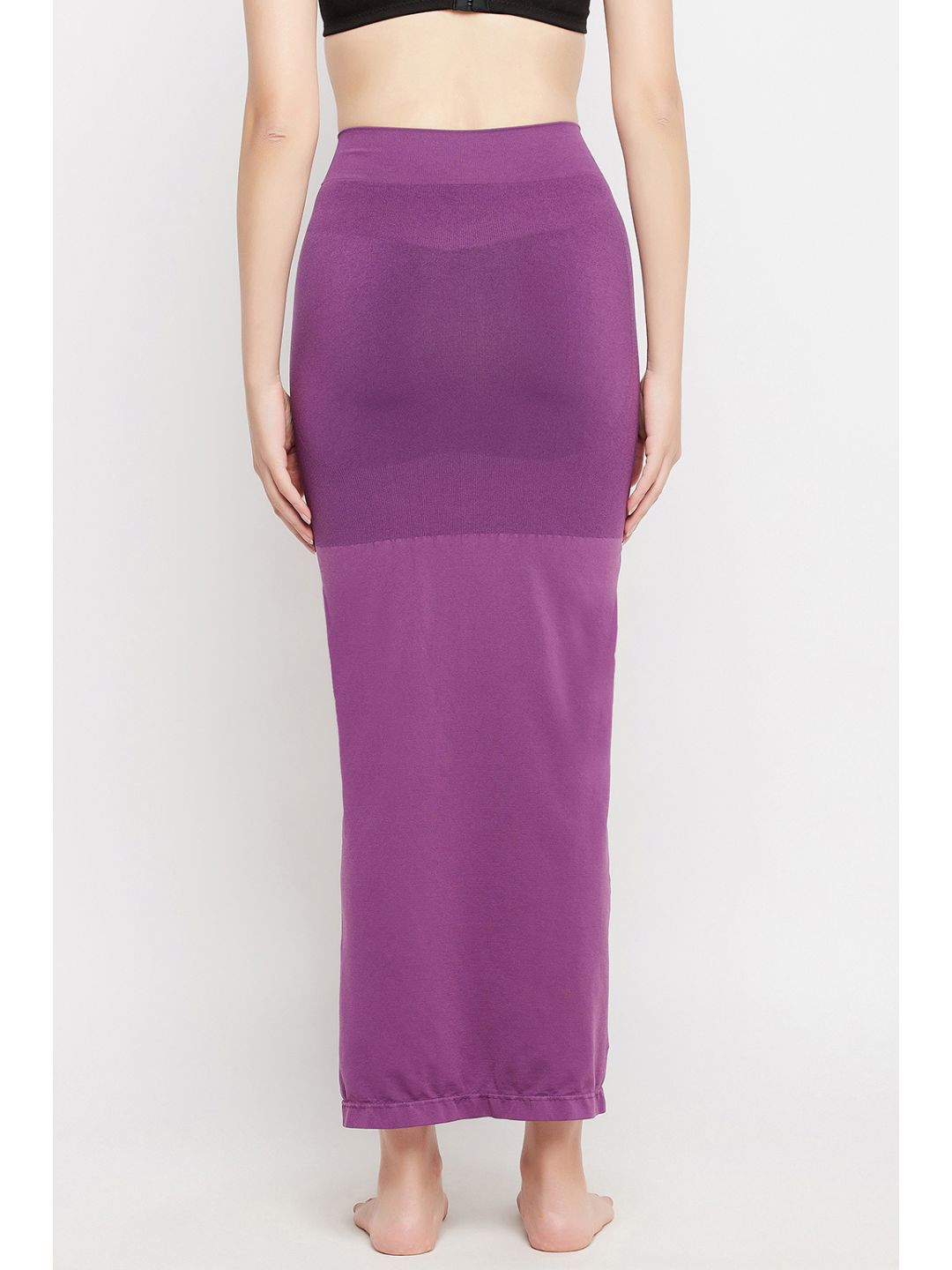 Violet Nylon Spandex Side Slit Saree Shapewear