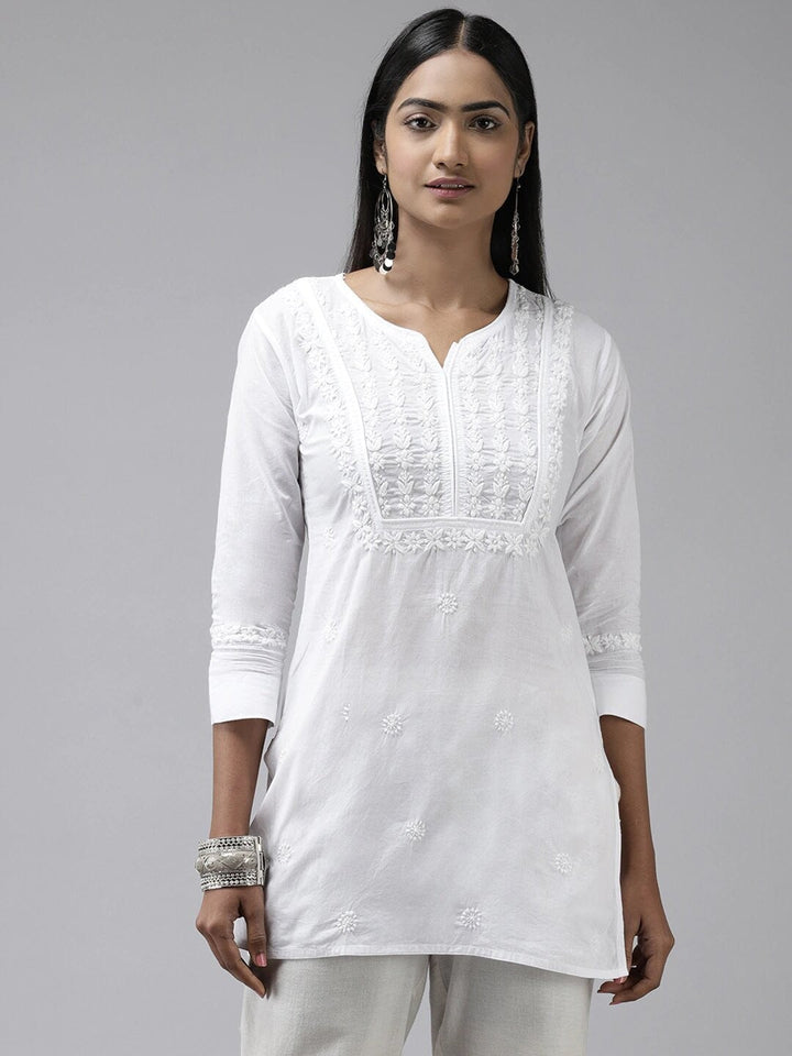 White-Cotton-Chikankari-Handloom-Kurti