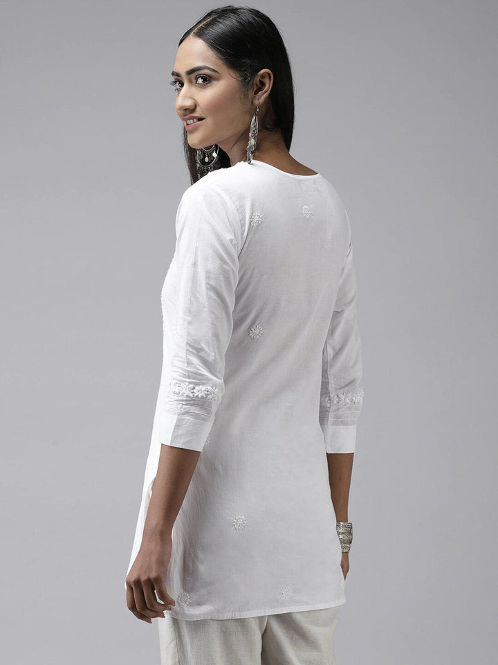 White-Cotton-Chikankari-Handloom-Kurti