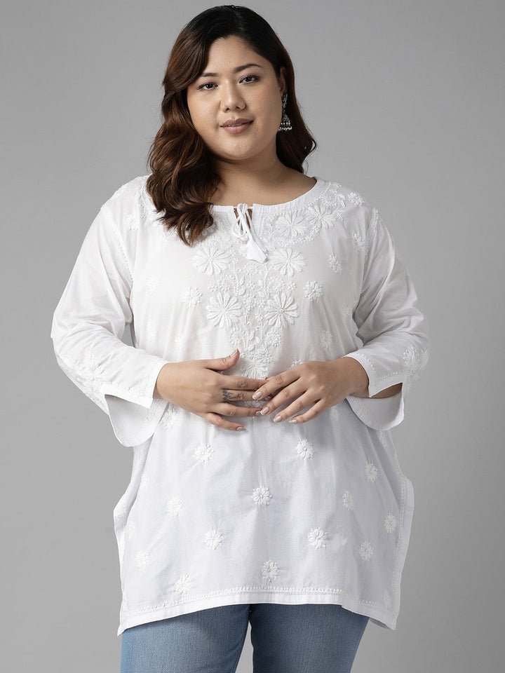 White Cotton Classy Casual Tunic Top