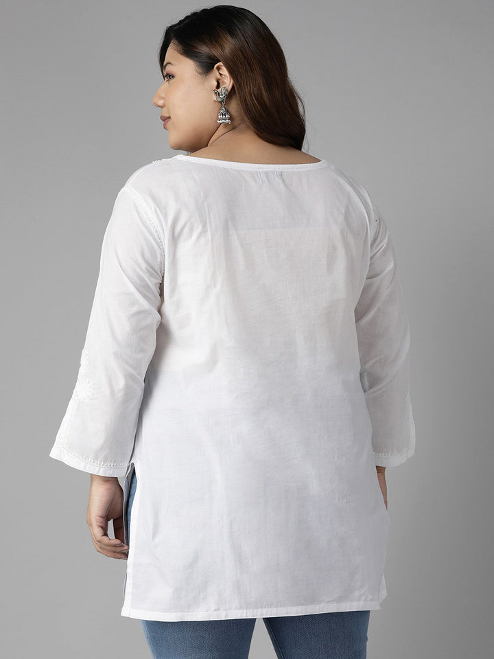 White Cotton Classy Casual Tunic Top