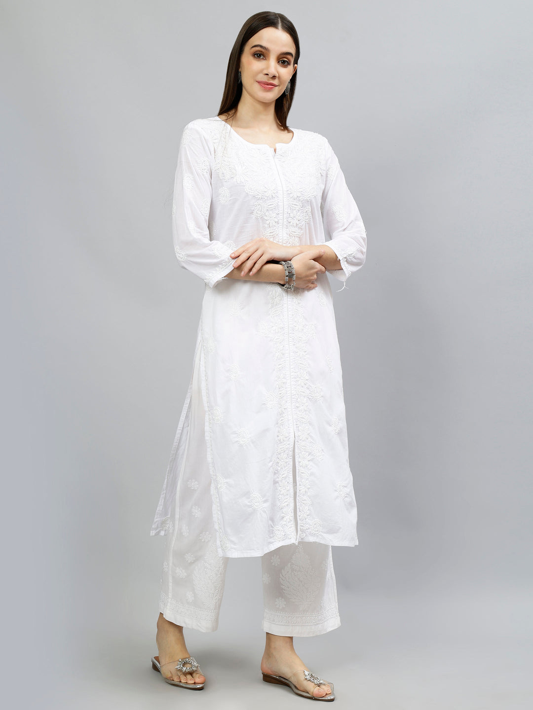White-Cotton-Hand-Embroidered-Chikankari-Kurti