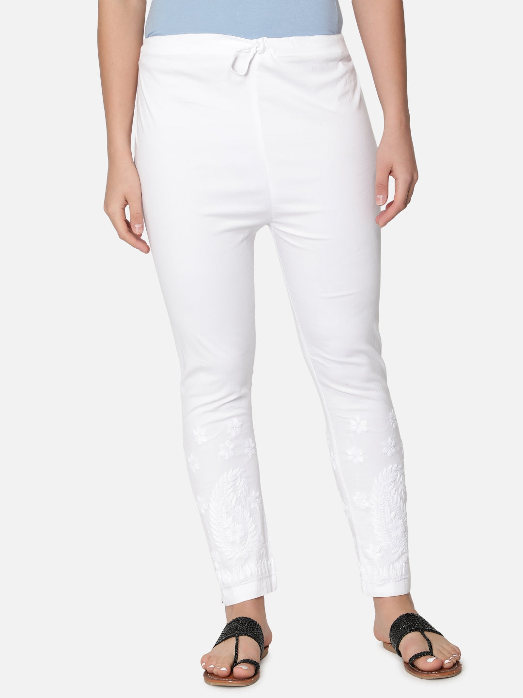 White-Cotton-Lucknawi-Chikankari-Trouser