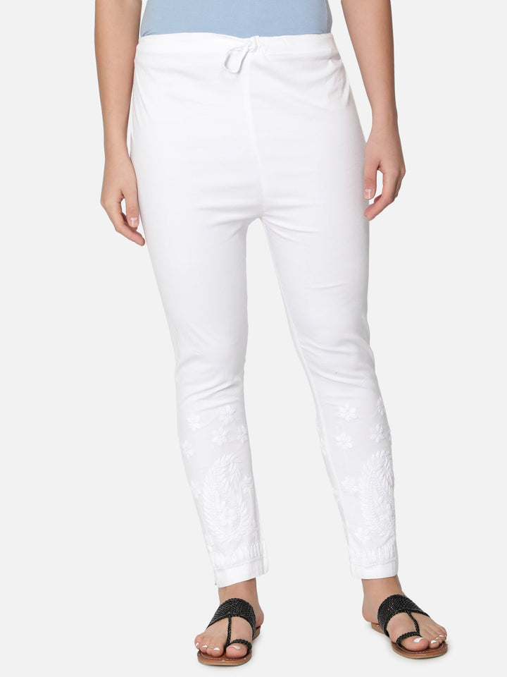 White-Cotton-Lucknawi-Chikankari-Trouser