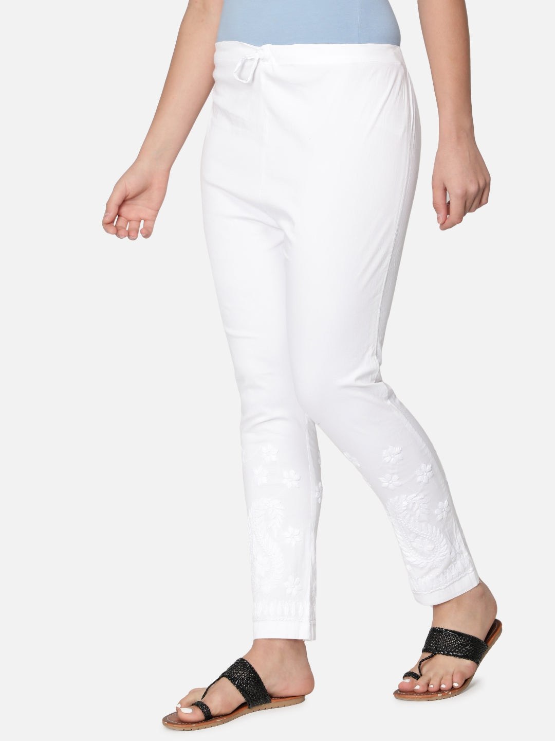 White-Cotton-Lucknawi-Chikankari-Trouser