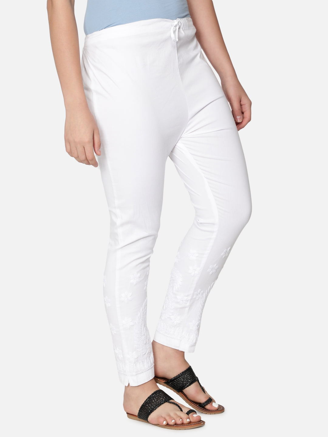 White-Cotton-Lucknawi-Chikankari-Trouser