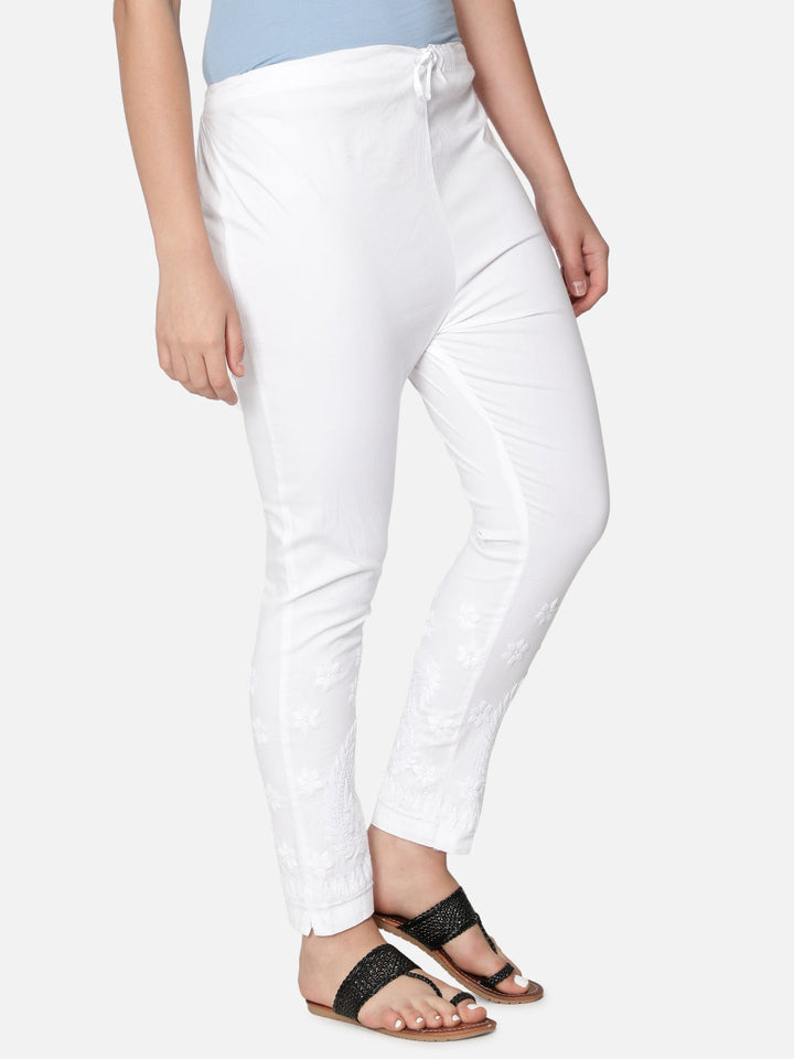 White-Cotton-Lucknawi-Chikankari-Trouser