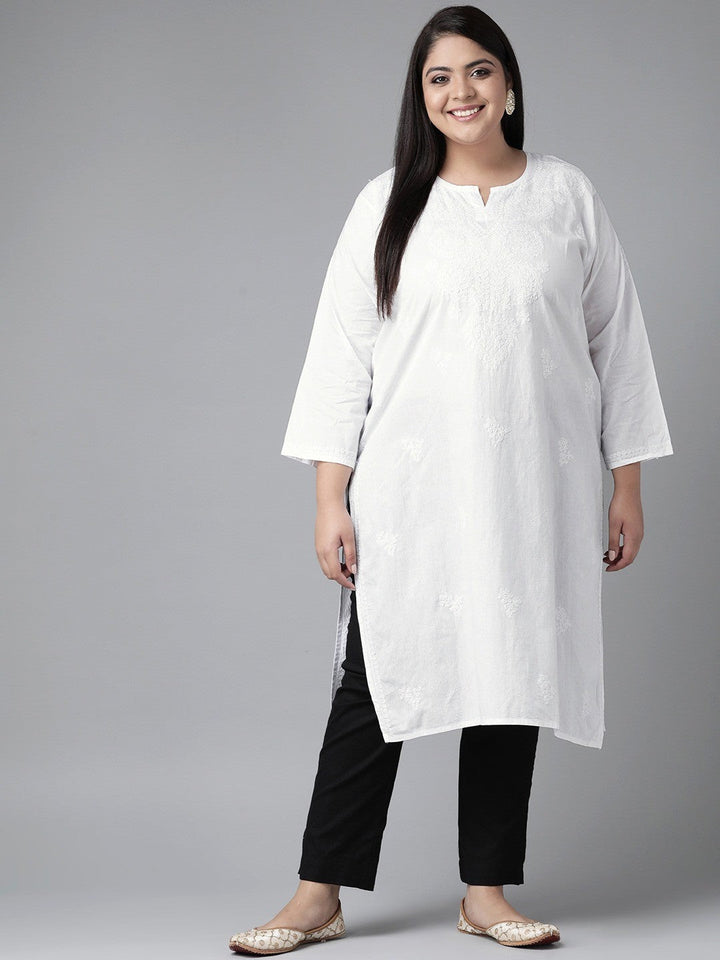 White-Cotton-Lucknowi-Chikan-Kurta