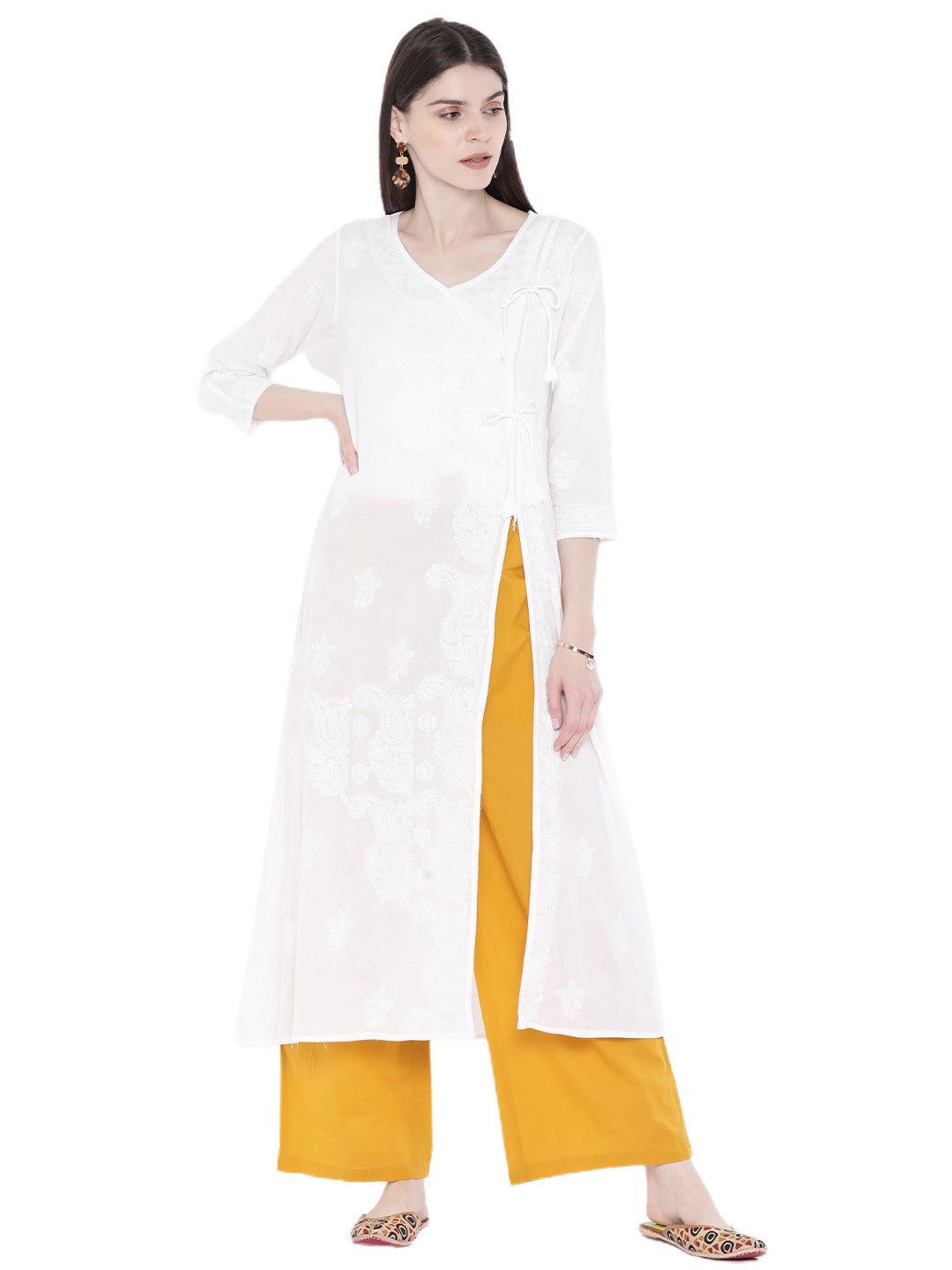 White-Cotton-Lucknowi-Chikan-Kurta