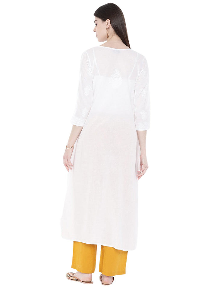 White-Cotton-Lucknowi-Chikan-Kurta