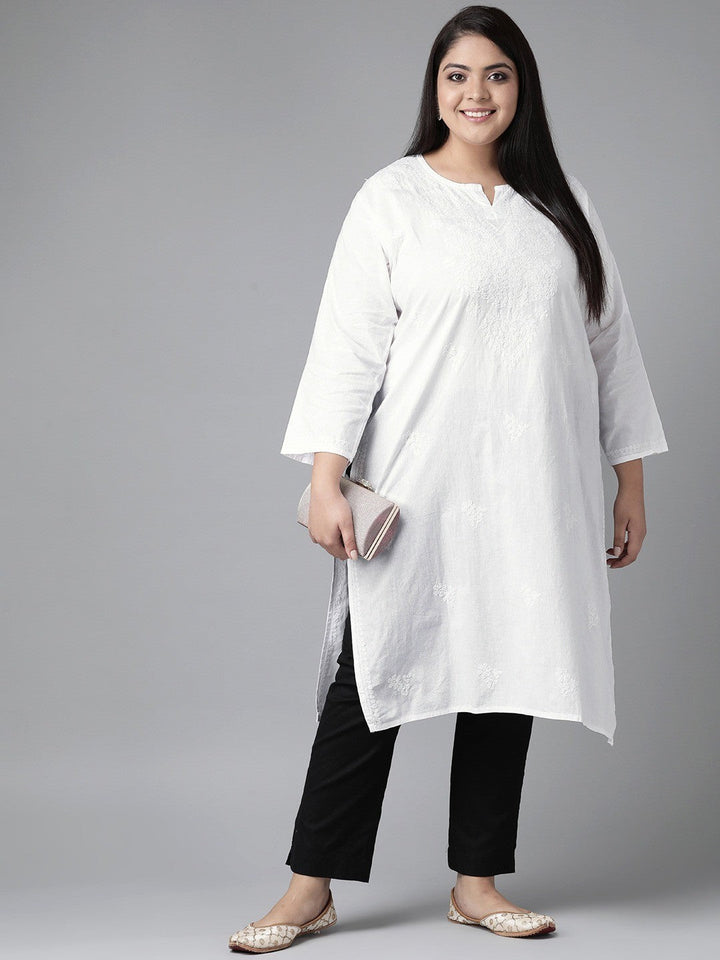 White-Cotton-Lucknowi-Chikan-Kurta
