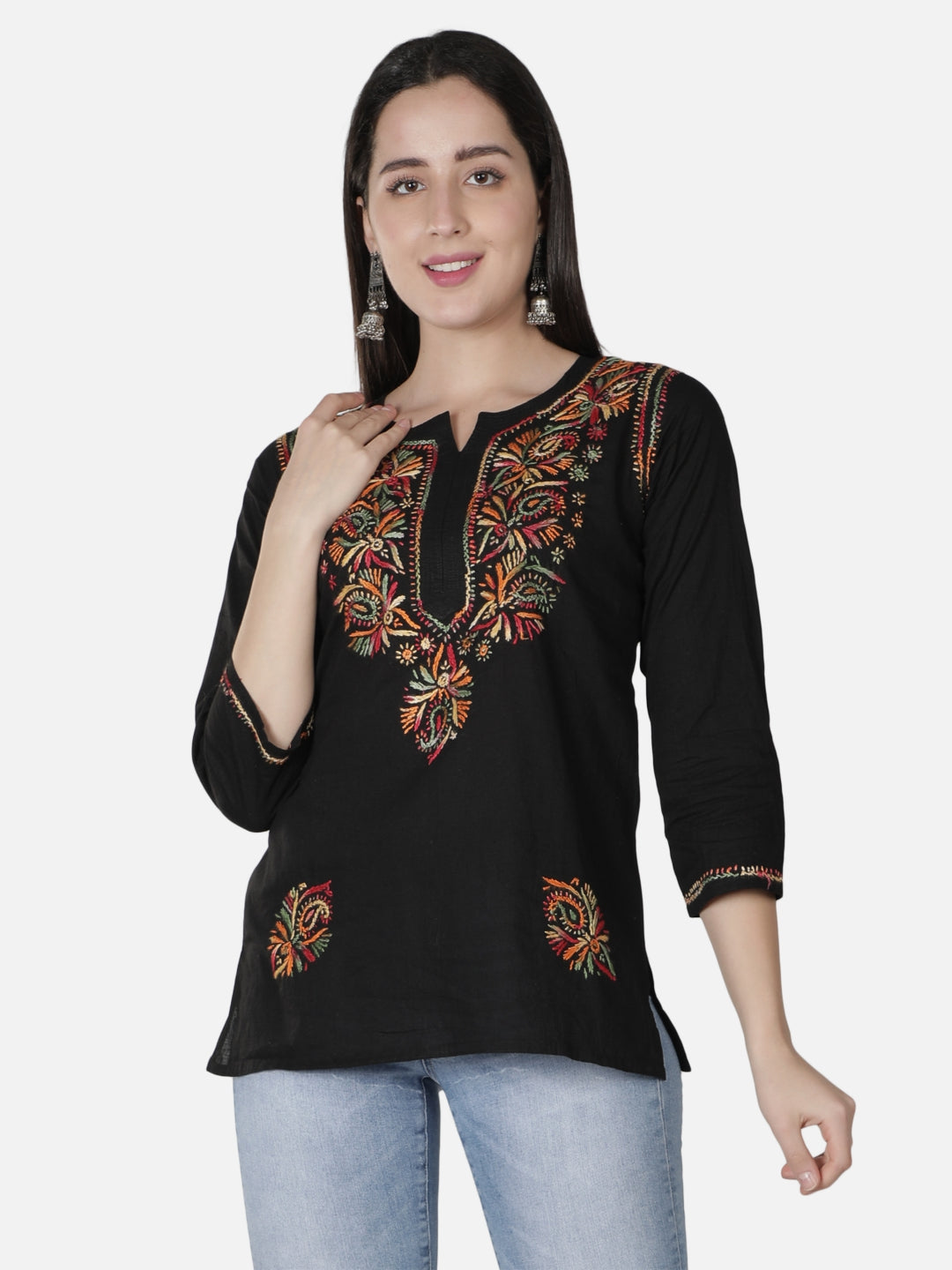 White-Cotton-Lucknowi-Chikankari-Short-Top