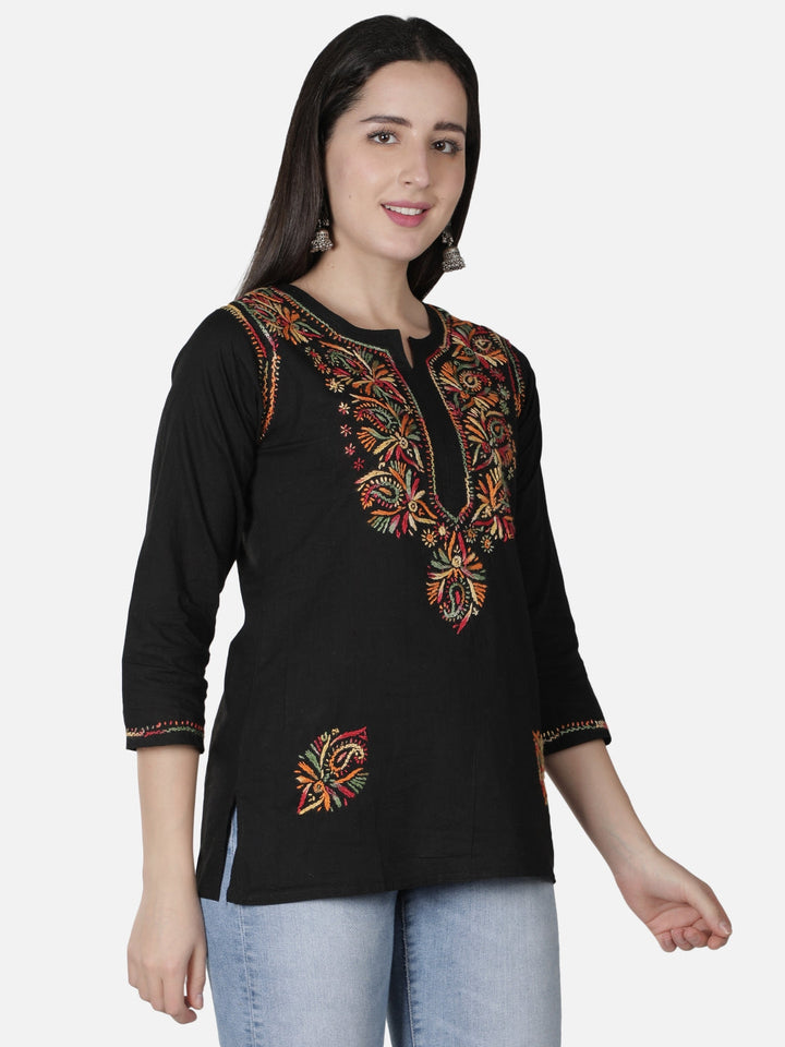 White-Cotton-Lucknowi-Chikankari-Short-Top