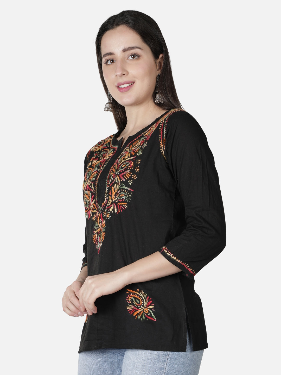 White-Cotton-Lucknowi-Chikankari-Short-Top