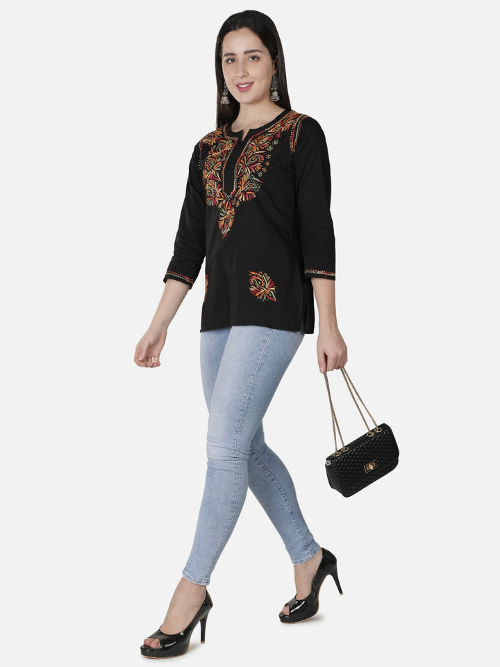 White-Cotton-Lucknowi-Chikankari-Short-Top