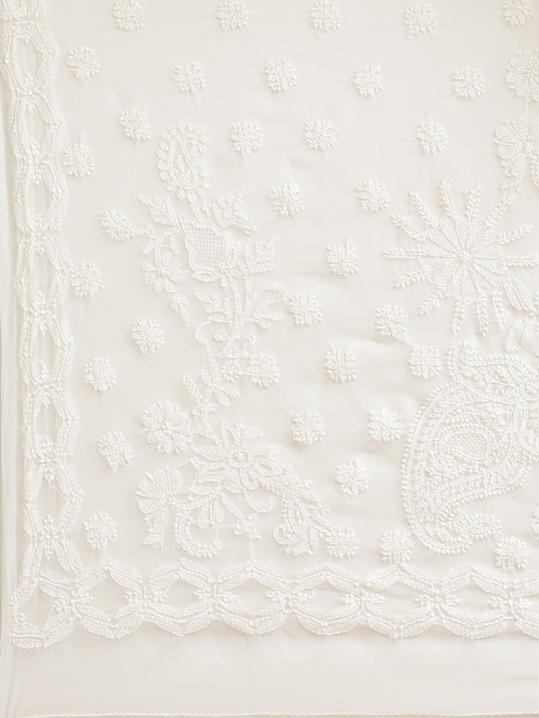 White-Embroidered-Chikan-Saree-With-Blouse