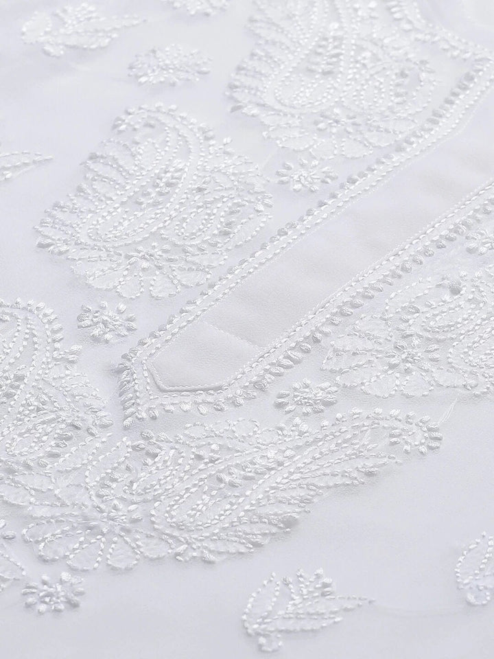 White-Georgette-Lucknowi-Chikan-Kurta