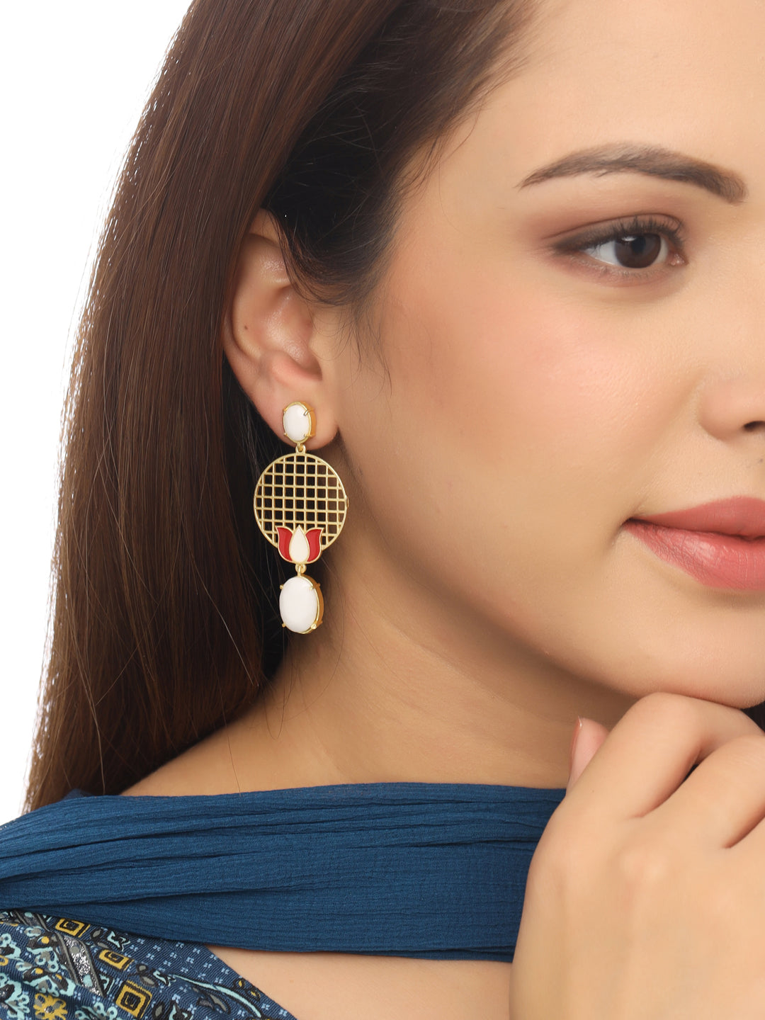 White-Gold-Matte-Brass-Drop-&-Danglers