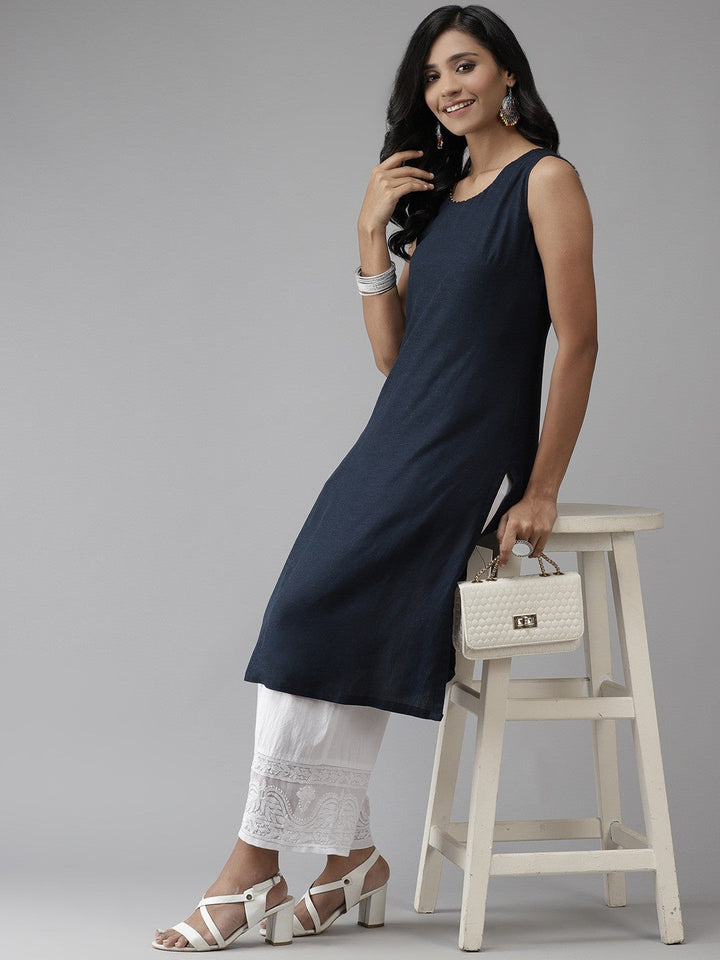 White-Straight-Fit-Palazzos-In-Cotton