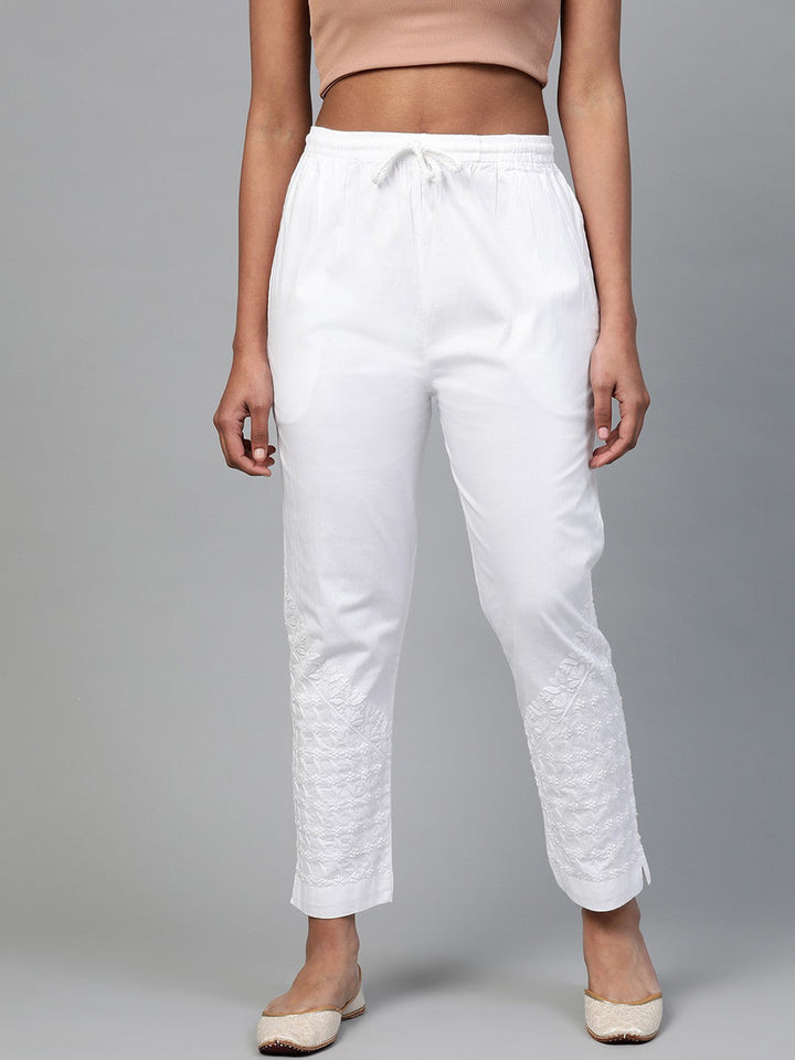 White-Cotton-Lucknow-Chikan-Palazzo