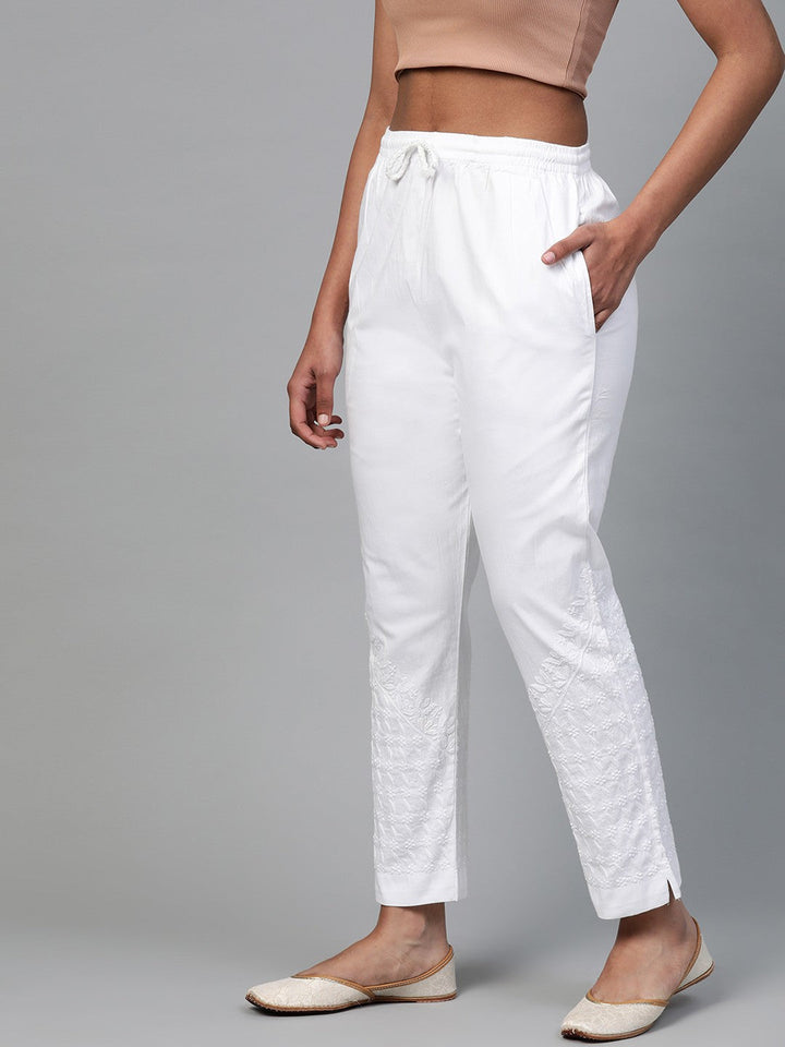 White-Cotton-Lucknow-Chikan-Palazzo