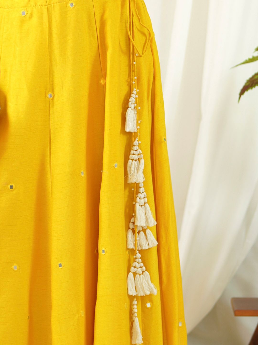 Yellow-Silk-Lehenga-&-Muslin-Leheriya-Dupatta