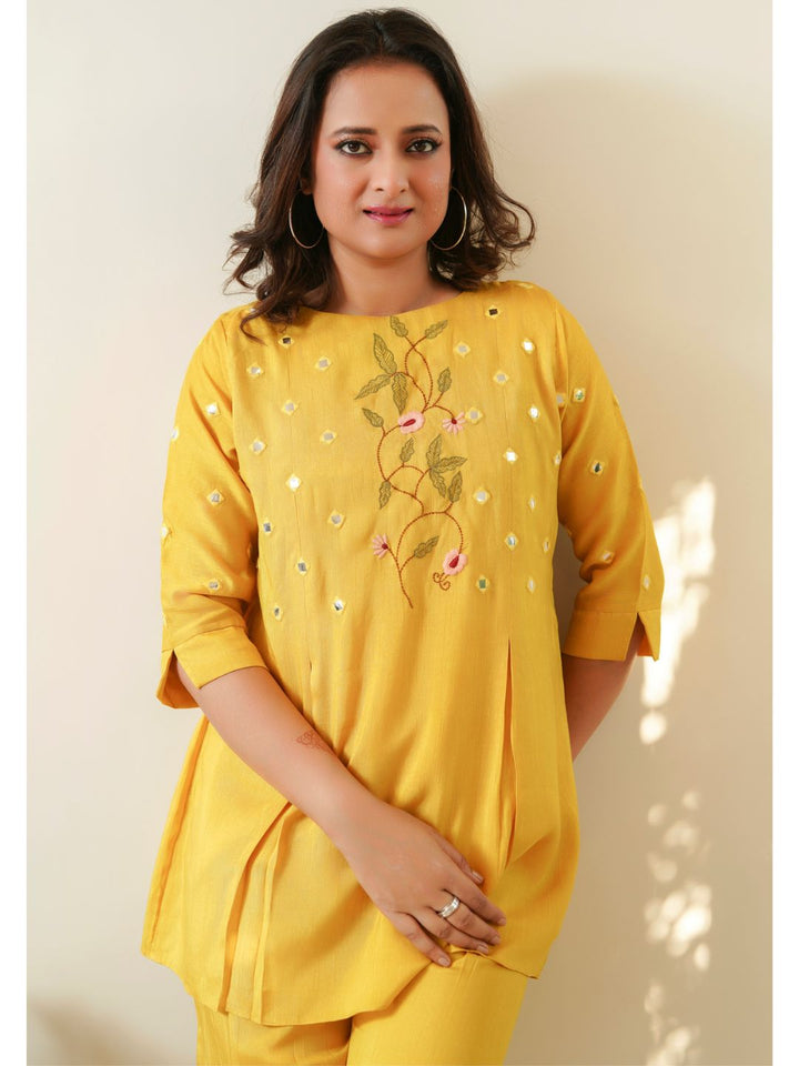 Yellow-Silk-Mirror-Embroidered-Co-ord-Set