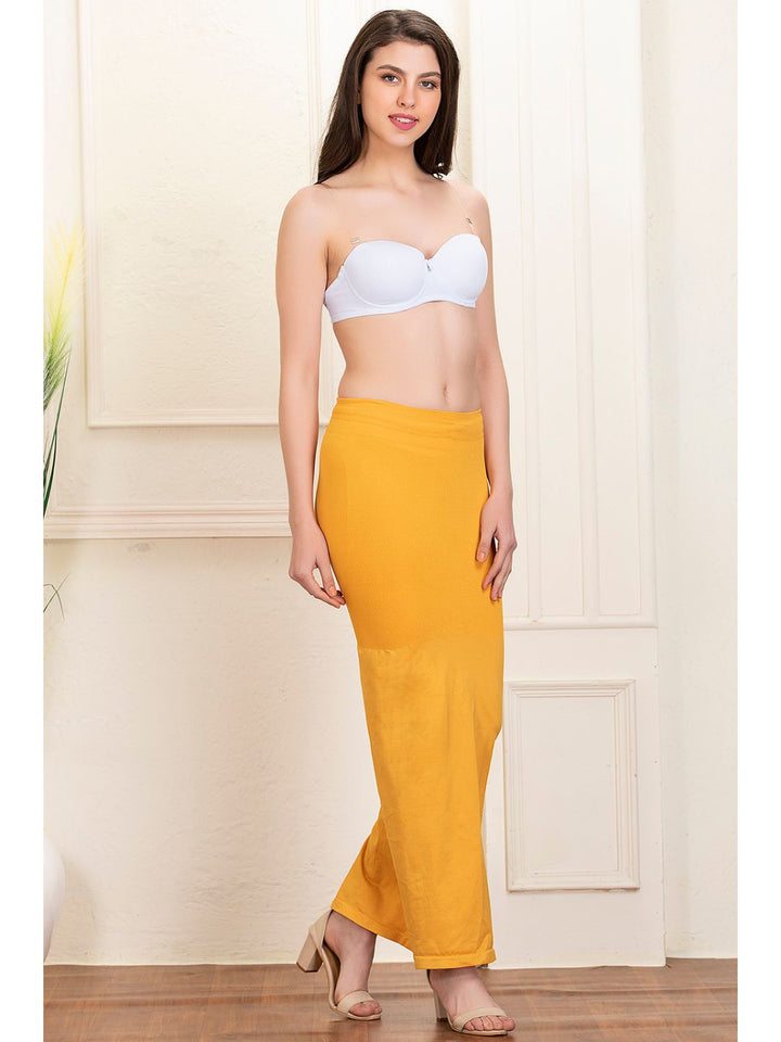Yellow Spandex Saree Shapewear with Drawstring