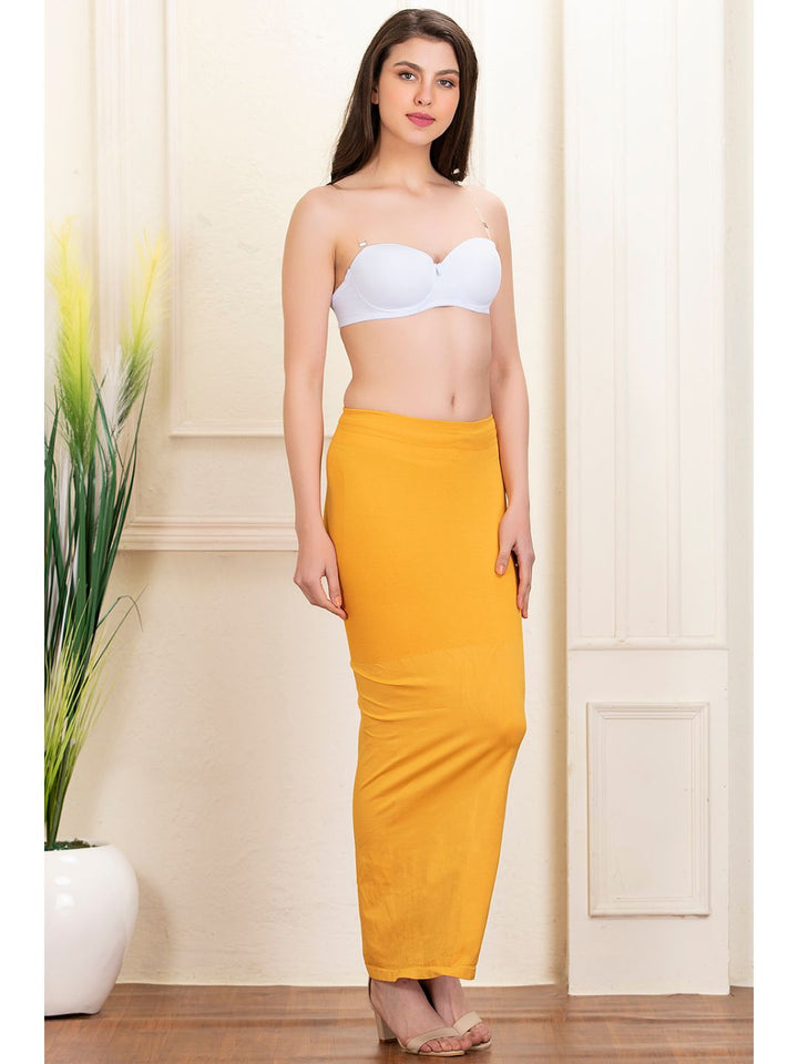Yellow Spandex Saree Shapewear with Drawstring