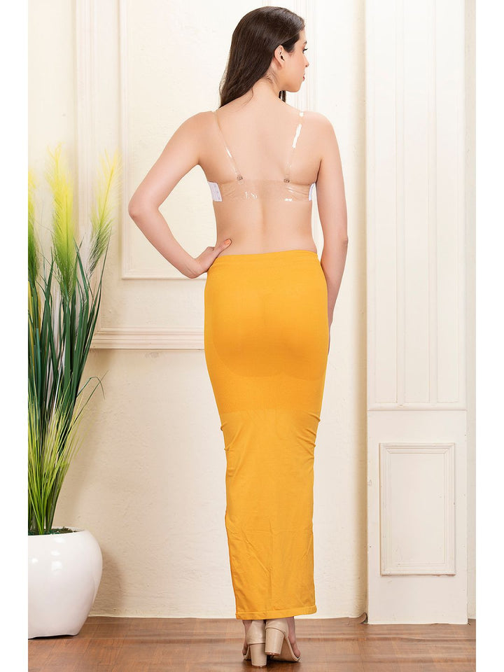 Yellow Spandex Saree Shapewear with Drawstring