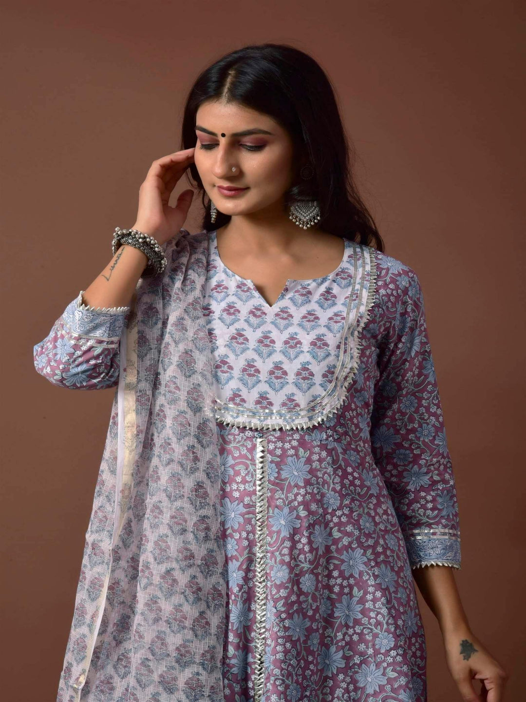 Lilac Cape Kurta Suit Set