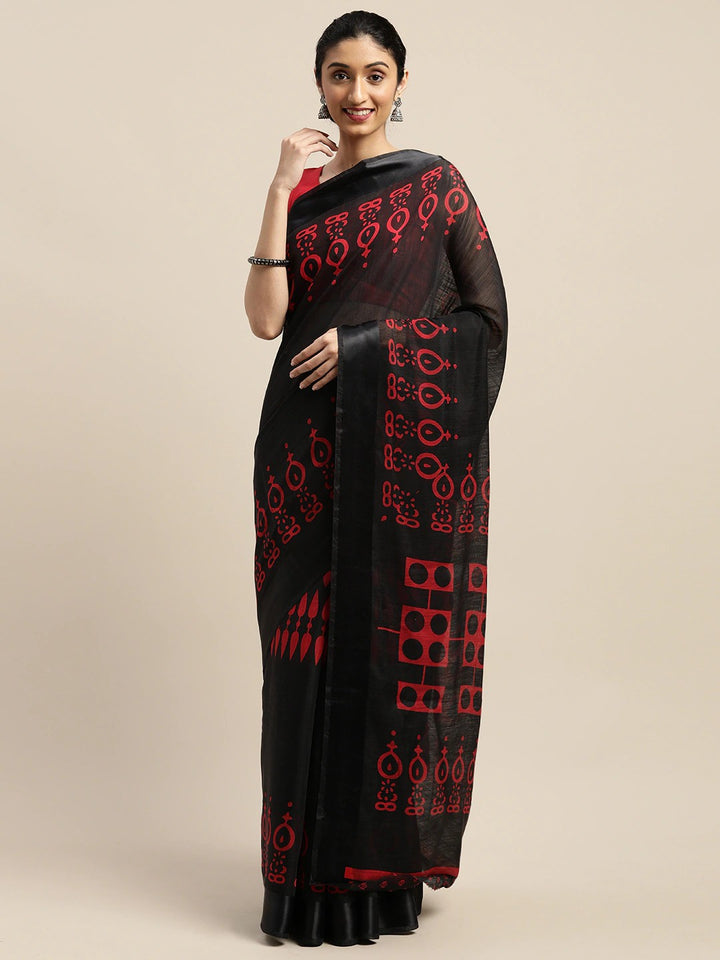ZERESOUQ-Red-Art-Silk-Printed-Classy-Saree