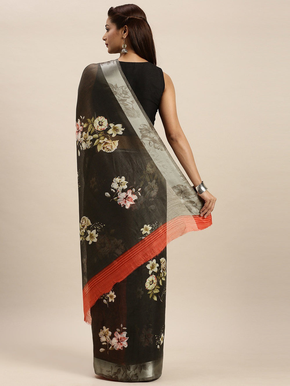 ZERESOUQ-Black-Art-Silk-Printed-Classy-Saree