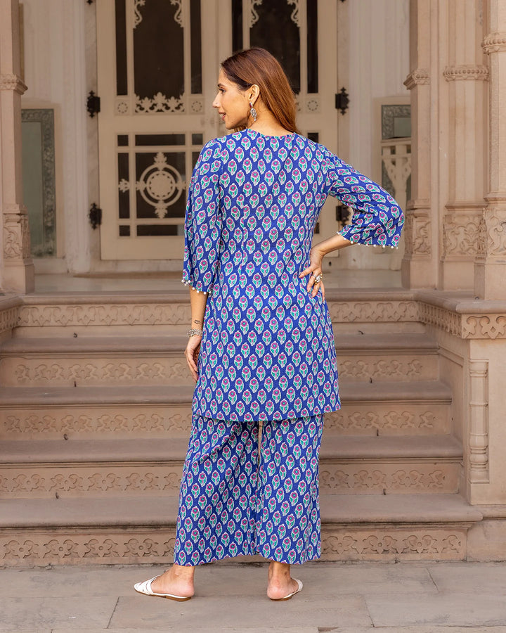 Blue-Cotton-Printed-Straight-2-Piece-Kurta-Set