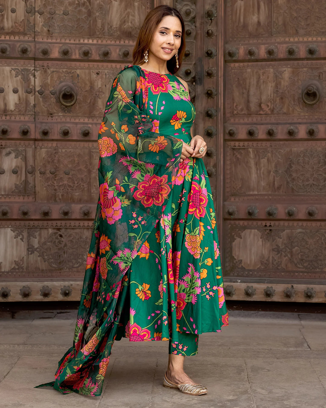 Sage-Green-Muslin-Florian-Umbrella-3-Piece-Kurta-Set